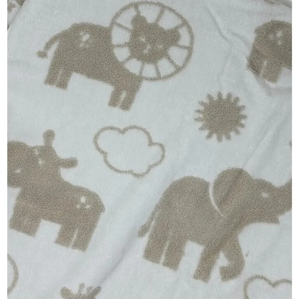 Caro Safari Animals Hand Towels Soft Cotton Aqua Giraffe Elephant Lion Hippo